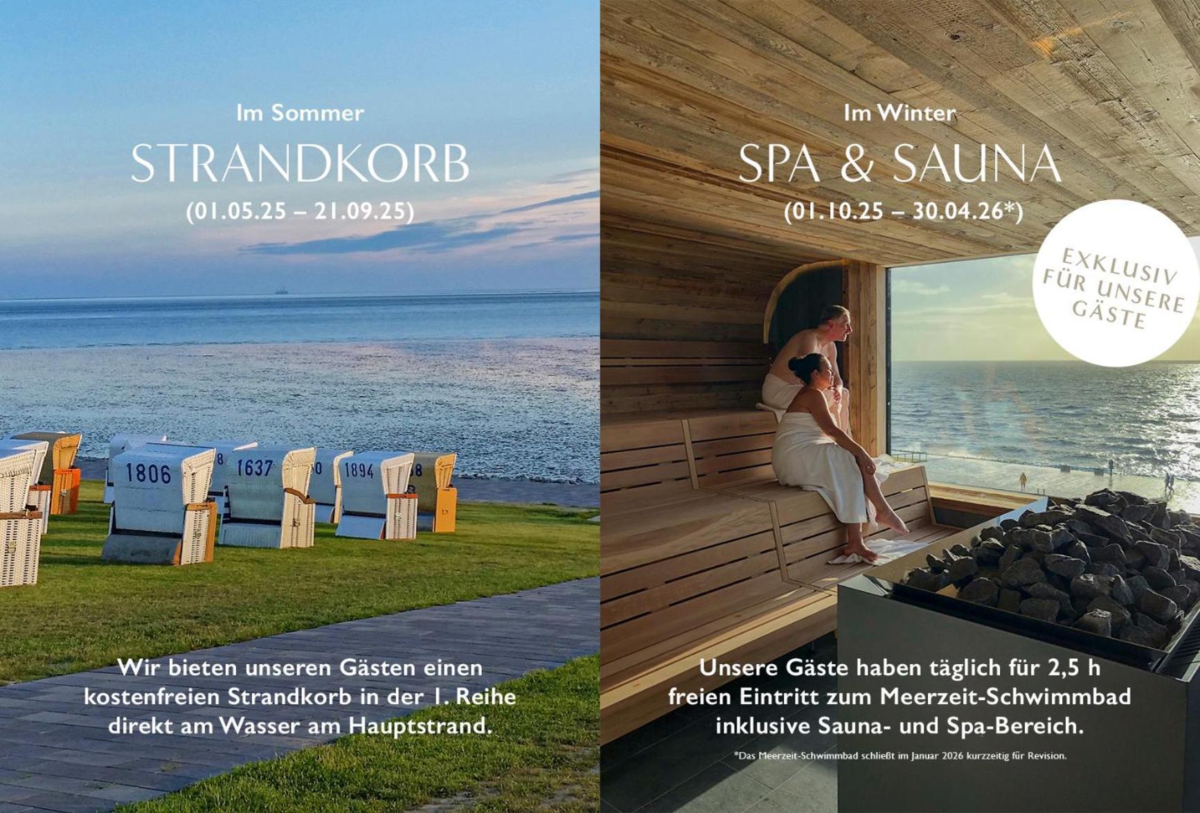 Seaside Rooms - Design-Apartment Mit Balkon & Parkplatz - Inklusive Strandkorb Direkt Am Wasser Und Spa & Sauna Saisonal Busum Exterior photo
