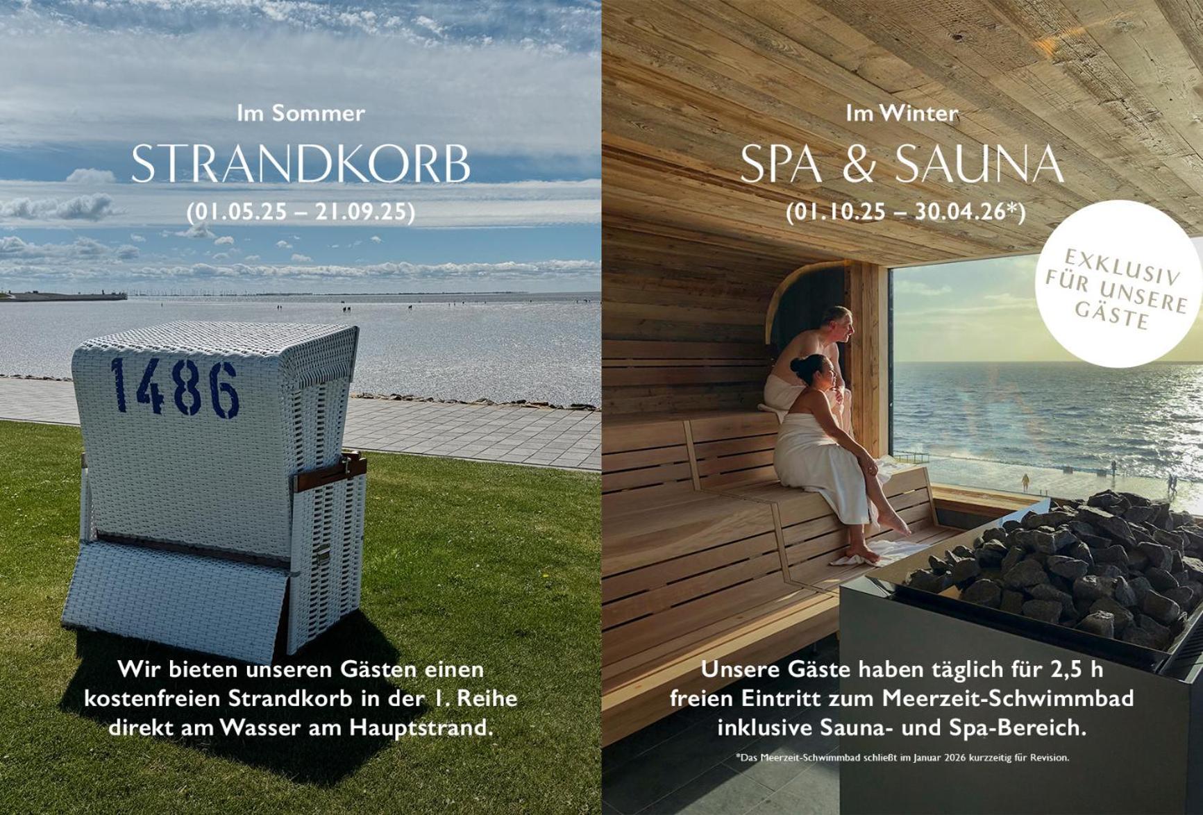 Seaside Rooms - Design-Apartment Mit Balkon & Parkplatz - Inklusive Strandkorb Direkt Am Wasser Und Spa & Sauna Saisonal Busum Exterior photo
